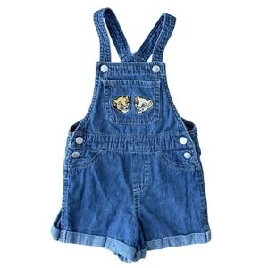 Lion King Denim Overalls Simba Nala Girls Sz 3 T Character Embroidered Y2K